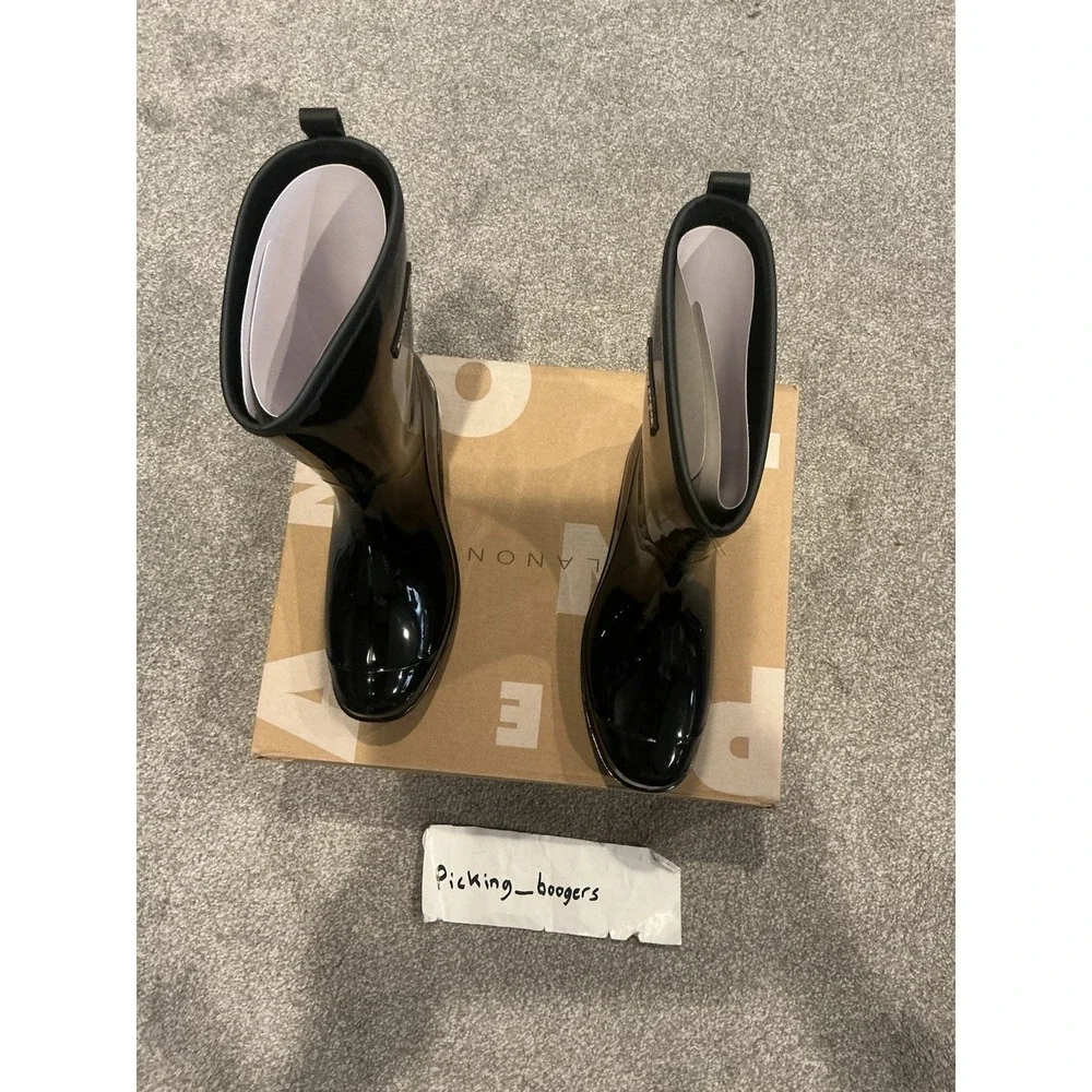 Planone Mid Calf Rain Boots for Women Waterproof Garden Shoes Anti-Slipping SZ 7